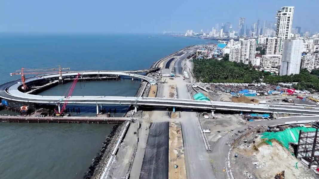 Landmark Arch Bridge Arrives for Mumbai's Coastal Road Project Colossal arch bridge, Mumbai Coastal Road project, Collaboration, Tugs, Western shore, Colaba, Transformative impact, Anticipation, Worli site, Steel sourcing, Modern infrastructure, Contingency planning, Transportation