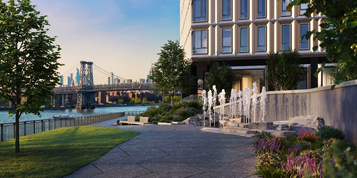 urban development, waterfront revitalization, mixed-use architecture, community hub, sustainable design, public green spaces, residential towers, commercial spaces, retail integration,