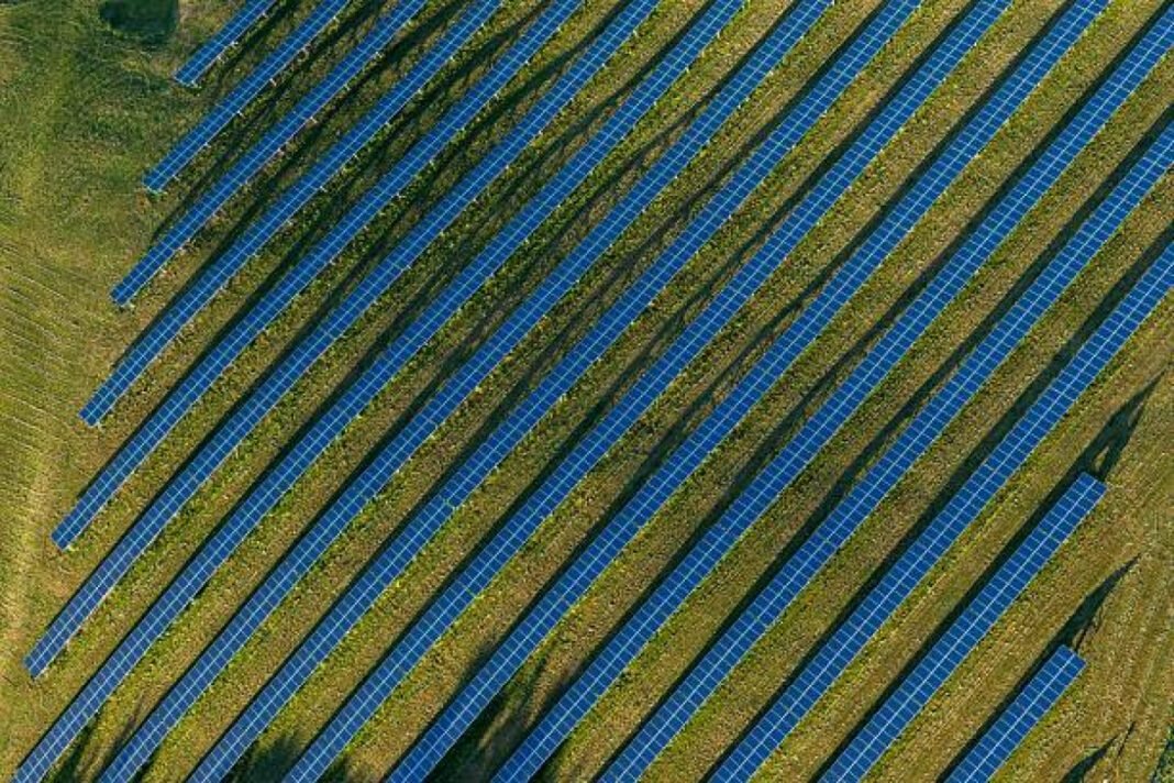 The solar farm in the Czech Republic on an aerial photo CIL Navikarniya Urja, Coal India, 40 MW solar project, EPC tender, Madhya Pradesh, renewable energy, solar power generation, solar energy growth, engineering procurement construction (EPC), energy infrastructure development