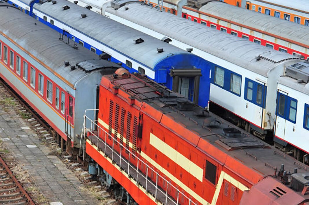 trains parking at railway station Amaravati railway line, land acquisition, South Central Railway, Andhra Pradesh, multi-modal cargo station, railway stations, infrastructure development, connectivity
